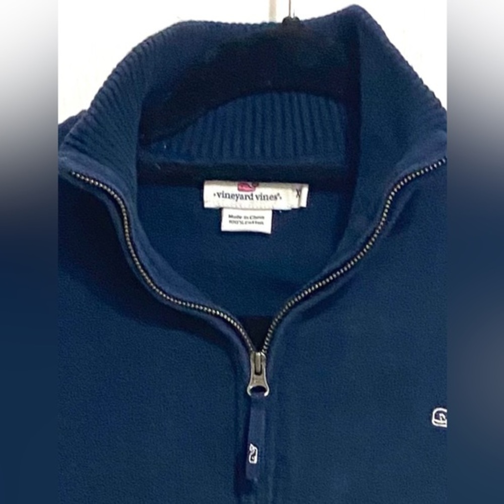 Vineyard Vines Quarter Zip Navy Blue Sweater, Sz XS - Picture 3 of 3